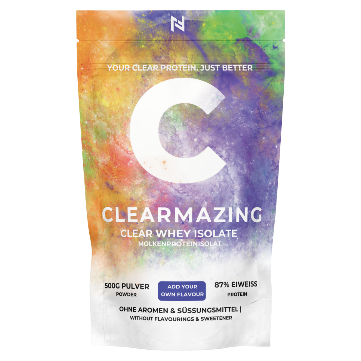 Clearmazing Clear Whey Protein Isolat – 500g | 87% Eiweißgehalt, Ohne Aroma & Süßungsmittel